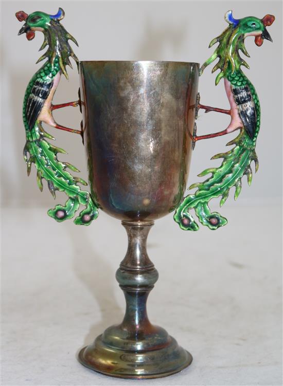 A Chinese silver and enamel vase, early 20th century, 20.2cm